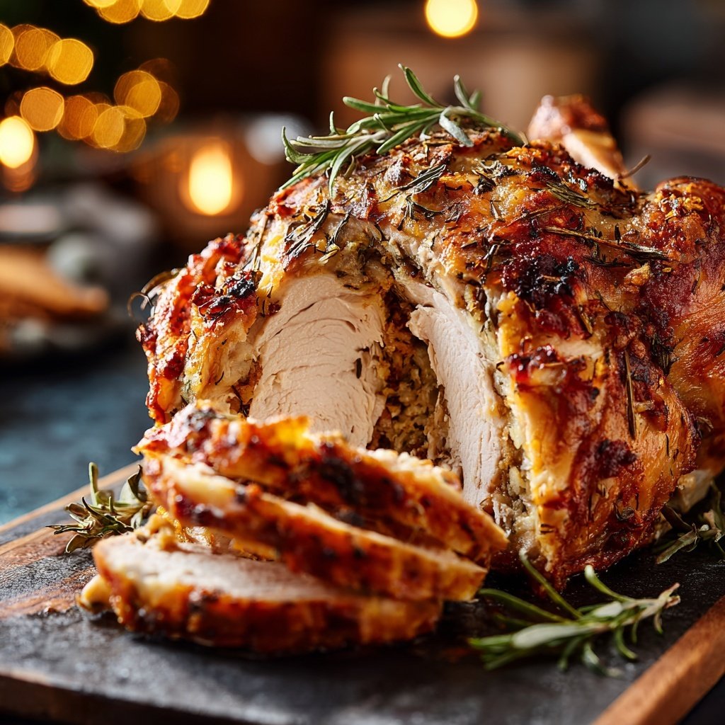 Seasonal & Festive Thanksgiving Herb Stuffed Turkey