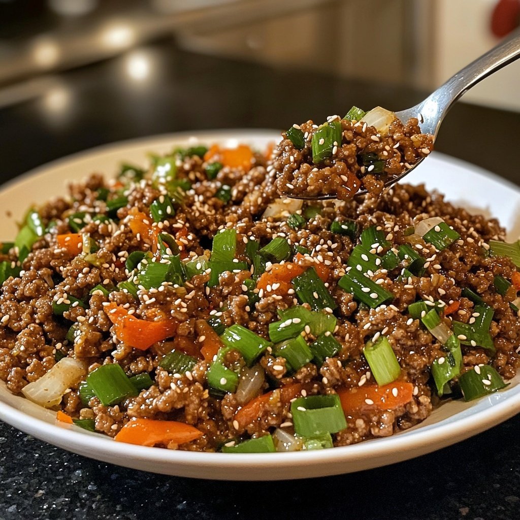 Quick Easy Korean Ground Beef Bowl