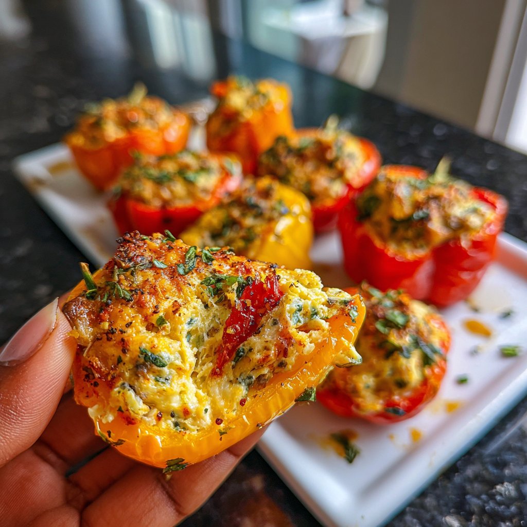 Super Bowl Appetizer Stuffed Mini Peppers