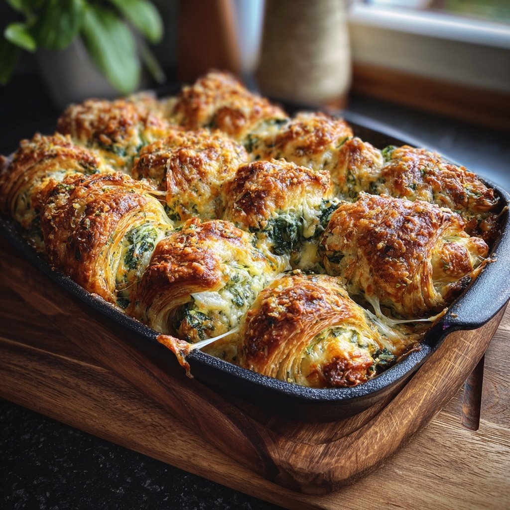 Savory Spinach Croissant Bake