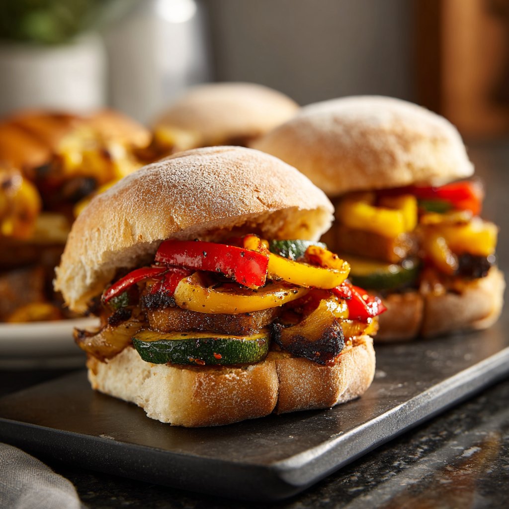 Sliders with Grilled Vegetables