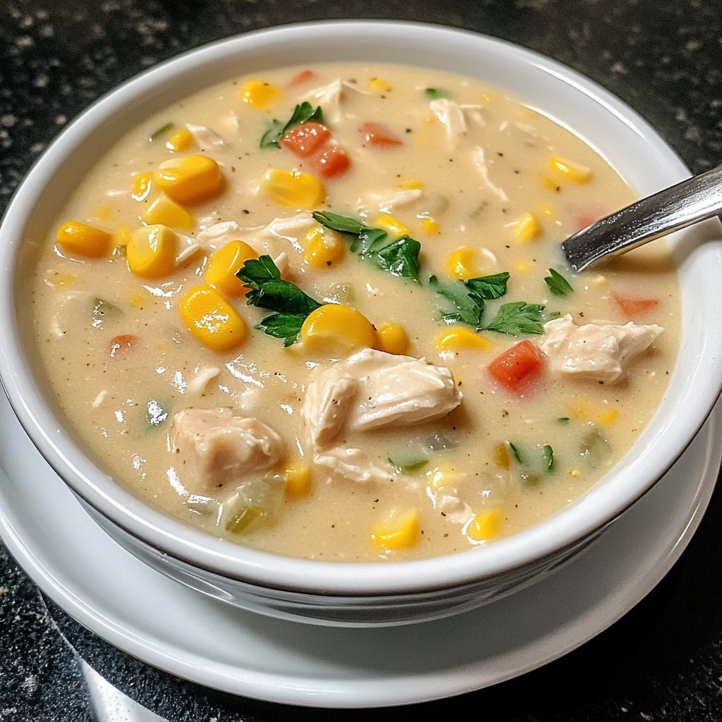 Cozy Crockpot Chicken and Corn Chowder