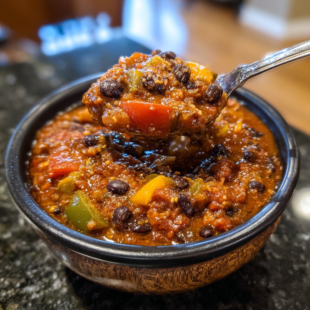 Healthy Crockpot Black Bean Chili