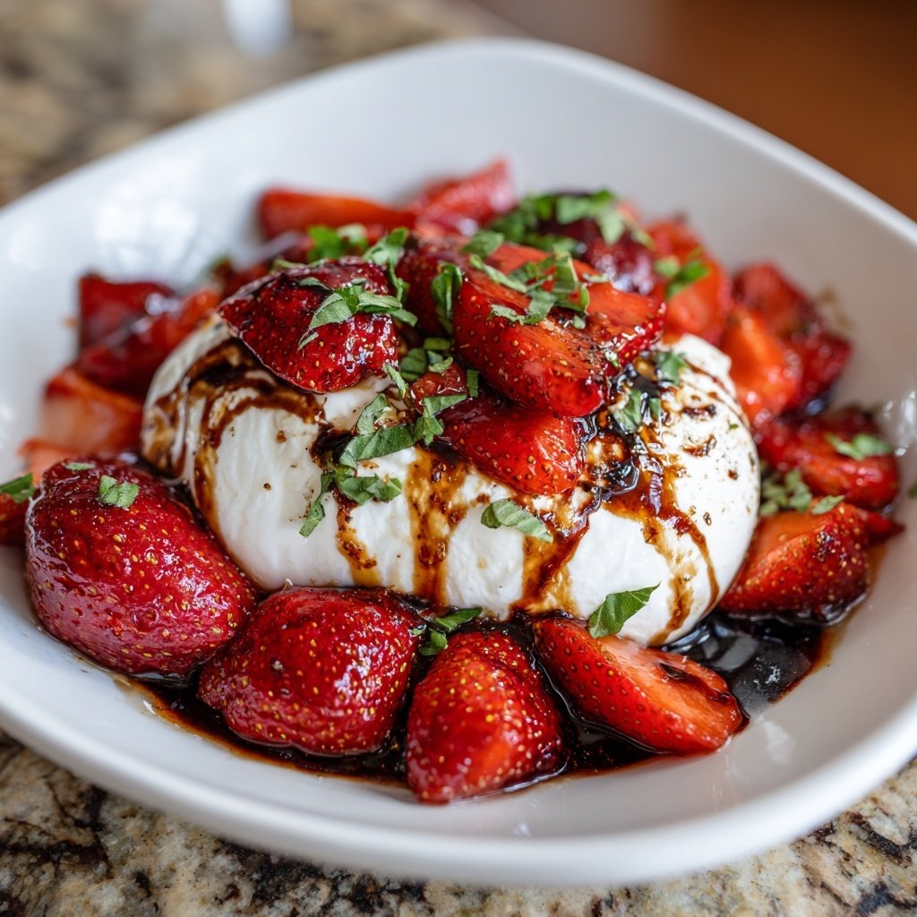 Roasted Strawberry Burrata Salad