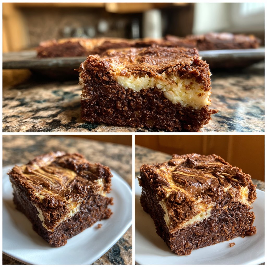 Cottage Cheese Brownies with Lemon Swirl