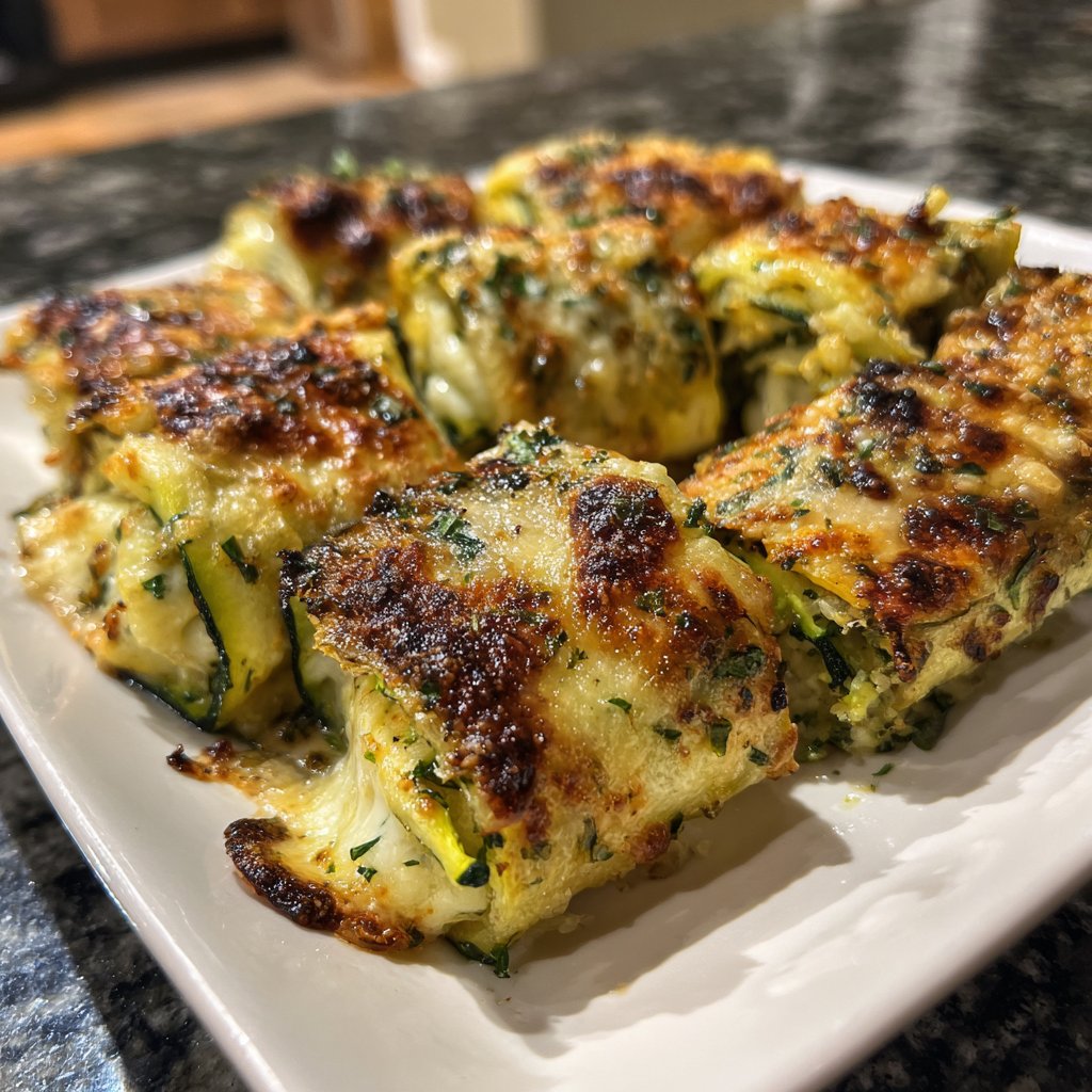 Baked Zucchini Ricotta Rollups