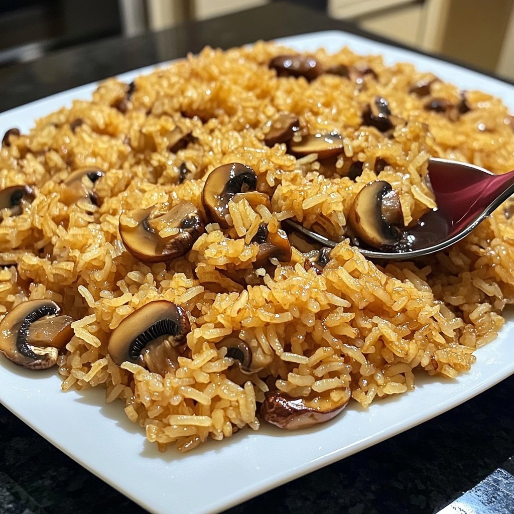 One Pot Soy Sauce Mushroom Rice