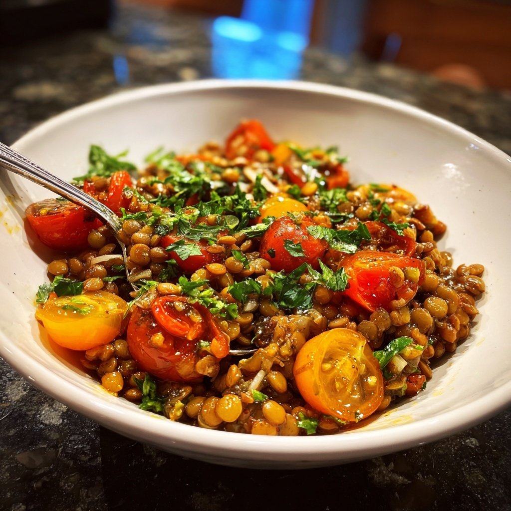Healthy Dinner Mediterranean Lentil Plate