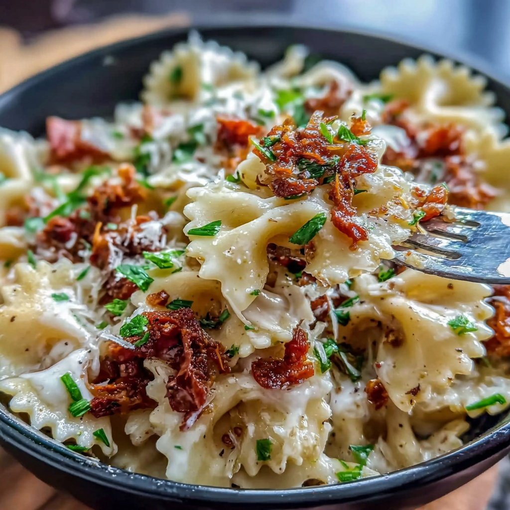 Bow Tie Pasta With Creamy Sun Dried Tomato Sauce